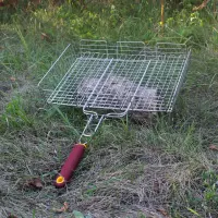 Решетка-гриль из нержавеющей стали 43×33 см с высокими бортами