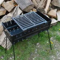 Сталева решітка-стіл для мангалу-валізи SHOP-PAN 34,5×30,5 см
