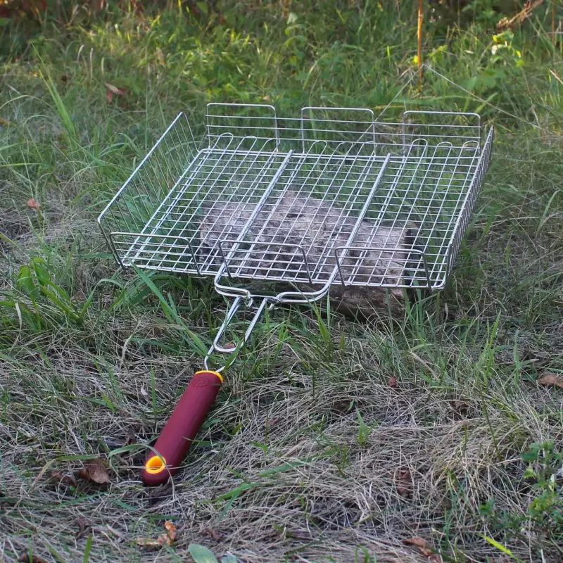 Решетка-гриль из нержавеющей стали 43×33 см с высокими бортами