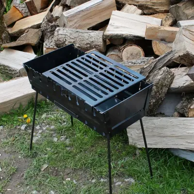 Сталева решітка-стіл для мангалу-валізи SHOP-PAN 34,5×30,5 см
