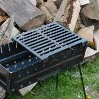 Сталева решітка-стіл для мангалу-валізи SHOP-PAN 34,5×30,5 см