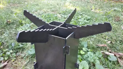 Мала сталева турбопіч для кемпінгу 2 мм, 290×85×205 мм