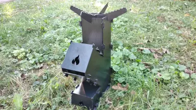 Мала сталева турбопіч для кемпінгу 2 мм, 290×85×205 мм