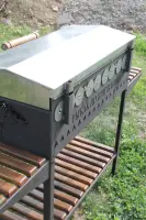 Steel and Wood Folding Side Table for Lux Grill