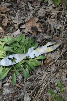 Виделка для зняття м’яса з шампурів із харчової нержавіючої сталі з гравіюванням