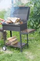 Steel and Wood Folding Side Table for Lux Grill