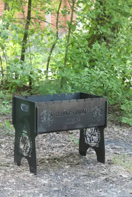 Розбірний мангал-валіза зі сталі 3 мм на 6 шампурів, чорний