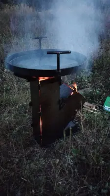 Мала сталева турбопіч для кемпінгу 2 мм, 290×85×205 мм