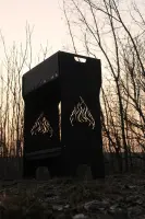 МАНГАЛ РОЗБІРНИЙ ВИСОКИЙ (з декоративною опорною перегородкою для дров чи вугілля) — 8.0