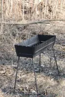 Folding Suitcase Brazier in Painted 2 mm Steel for 6 Skewers
