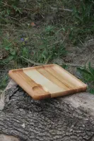 Дерев’яна менажниця на 2 секції двостороння 25×25 см, модель №10