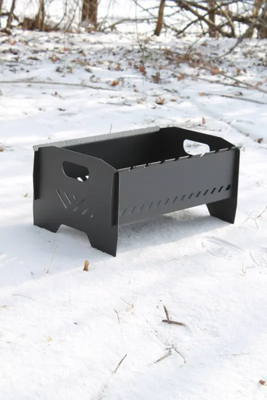 Mini Collapsible Steel Brazier for 8 Skewers, 46 × 30 × 25 cm, 2 mm