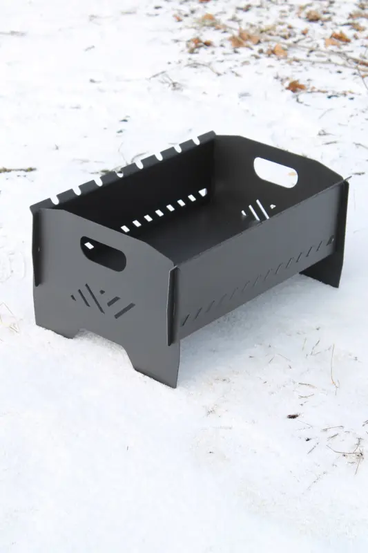 Mini Collapsible Steel Brazier for 8 Skewers, 46 × 30 × 25 cm, 2 mm