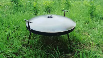 Дискова сковорода для багаття 50 см із підвіскою 40 см, цільні ніжки