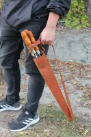 Шкіряний чохол для шампурів із металевими ручками, малий