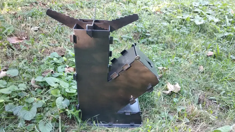 Мала сталева турбопіч для кемпінгу 2 мм, 290×85×205 мм