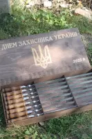 Шампур із нержавіючої сталі AISI 430 з дерев’яною ручкою та двостороннім гравіюванням 630×14×3 мм