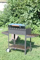 Steel and Wood Folding Side Table for Lux Grill