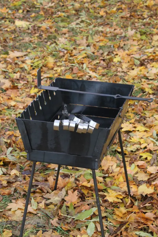 Steel Suitcase Grill for 8 Skewers, 2 mm