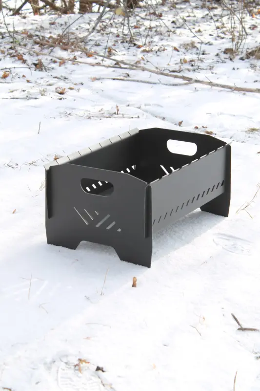 Mini Collapsible Steel Brazier for 8 Skewers, 46 × 30 × 25 cm, 2 mm