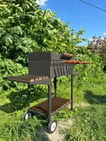 Steel and Wood Folding Side Table for Lux Grill