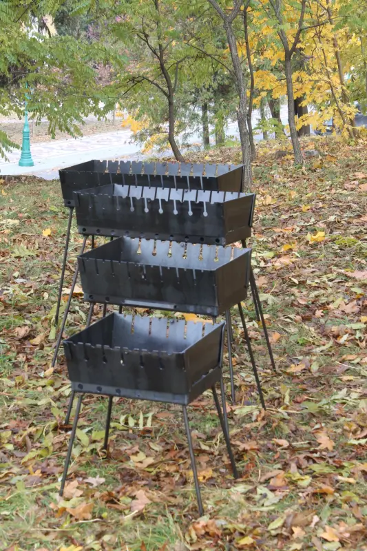 Steel Suitcase Grill for 8 Skewers, 2 mm