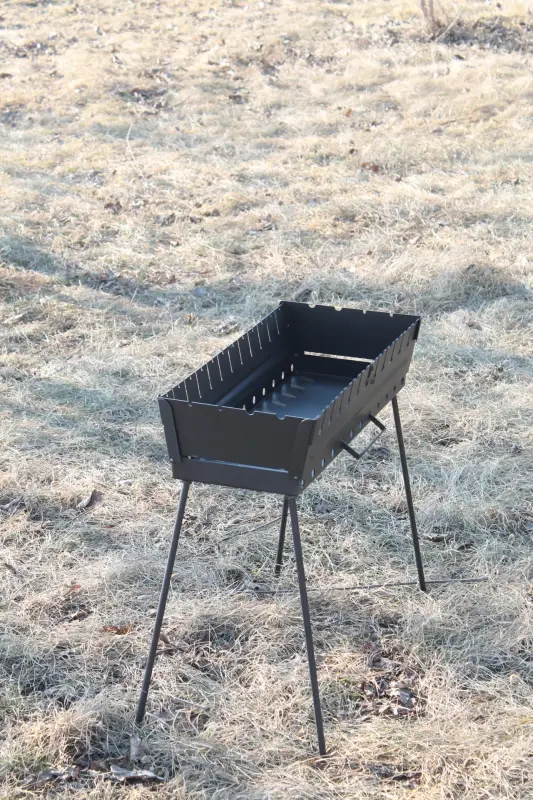 Folding Suitcase Brazier in Painted 2 mm Steel for 6 Skewers
