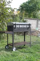 Steel and Wood Folding Side Table for Lux Grill