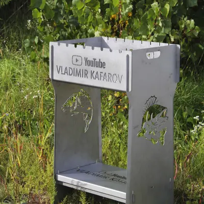 Високий розбірний мангал із нержавіючої сталі на 8 шампурів, 85 × 35 × 50 см
