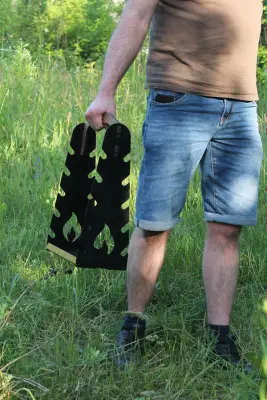 Переноска для шампурів із чорної сталі 29×15×40 см