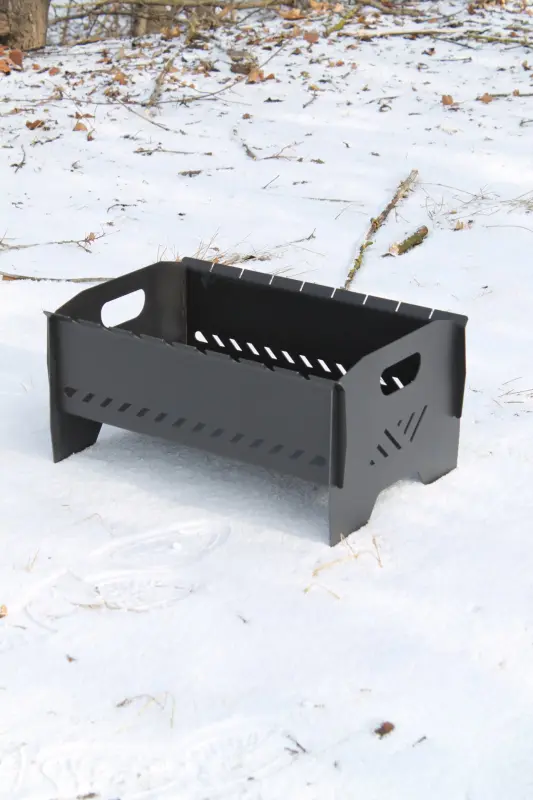 Mini Collapsible Steel Brazier for 8 Skewers, 46 × 30 × 25 cm, 2 mm