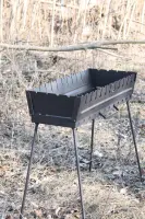 Folding Suitcase Brazier in Painted 2 mm Steel for 6 Skewers
