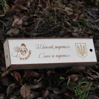 Дерев’яний тубус для шампурів із відділенням для чарок 58×17,5×8 см