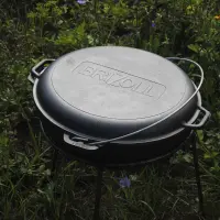 Татарський чавунний казан 8 л із кришкою-сковородою