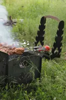 Переноска для шампурів із чорної сталі 29×15×40 см