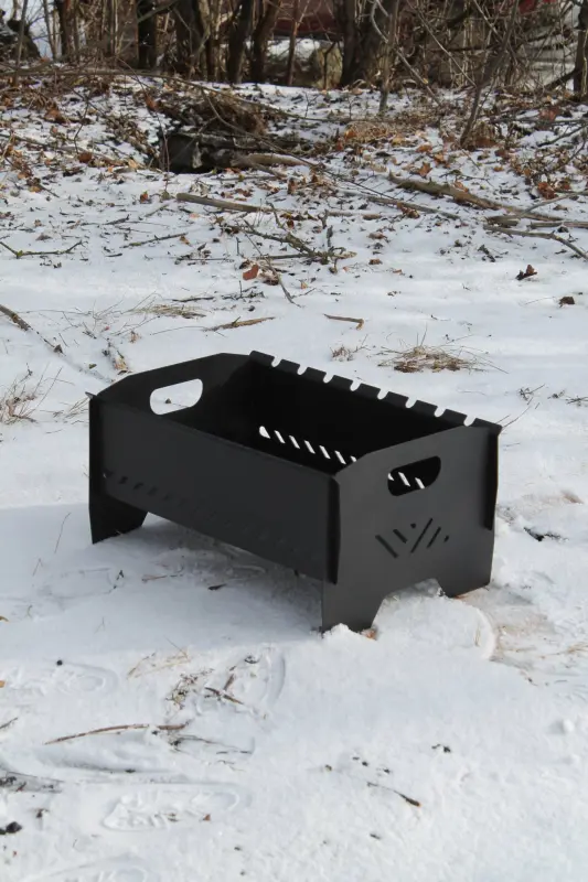 Mini Collapsible Steel Brazier for 8 Skewers, 46 × 30 × 25 cm, 2 mm