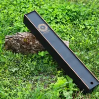 Дерев’яний тубус для шампурів із відділенням для чарок 58×17,5×8 см