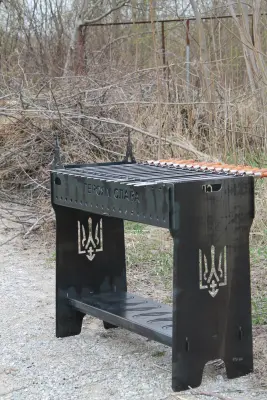 МАНГАЛ РОЗБІРНИЙ ВИСОКИЙ (з декоративною опорною перегородкою для дров чи вугілля) — 8.0