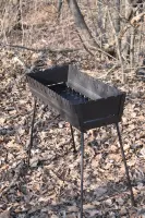 Folding Suitcase Brazier in Painted 2 mm Steel for 6 Skewers