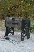 Мангал з електроприводом на довгих ніжках, 12 шампурів, сталь 3 мм