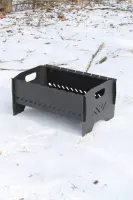 Mini Collapsible Steel Brazier for 8 Skewers, 46 × 30 × 25 cm, 2 mm