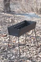 Folding Suitcase Brazier in Painted 2 mm Steel for 6 Skewers