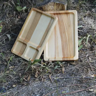 Менажниця дерев’яна двостороння на 3 секції 20×30 см, модель №11