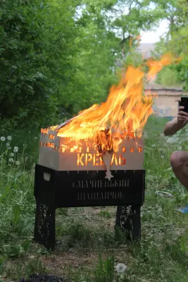 Розбірний мангал-валіза зі сталі 3 мм на 6 шампурів, чорний