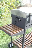 Steel and Wood Folding Side Table for Lux Grill