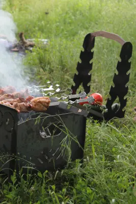 Переноска для шампурів із чорної сталі 29×15×40 см