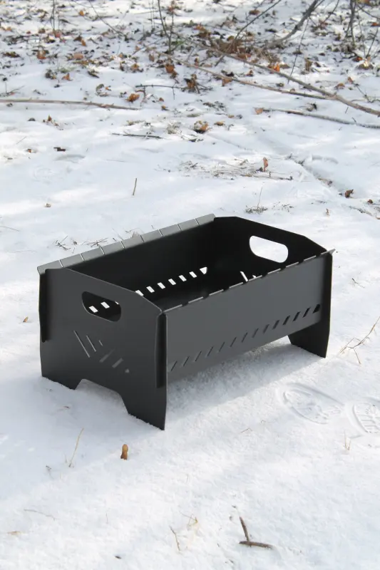 Mini Collapsible Steel Brazier for 8 Skewers, 46 × 30 × 25 cm, 2 mm