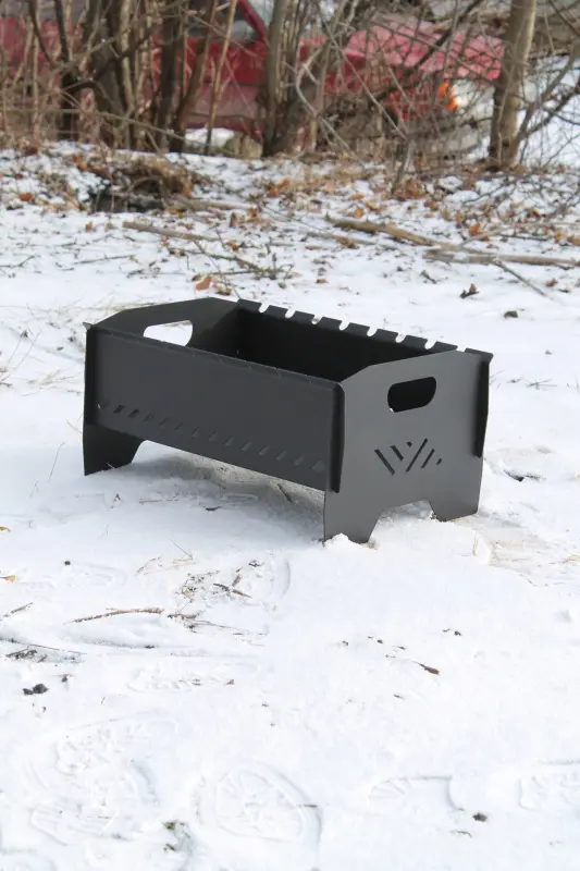 Mini Collapsible Steel Brazier for 8 Skewers, 46 × 30 × 25 cm, 2 mm