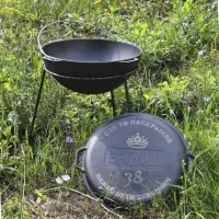 Татарський чавунний казан 8 л із кришкою-сковородою