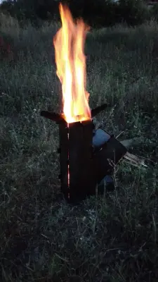 Мала сталева турбопіч для кемпінгу 2 мм, 290×85×205 мм
